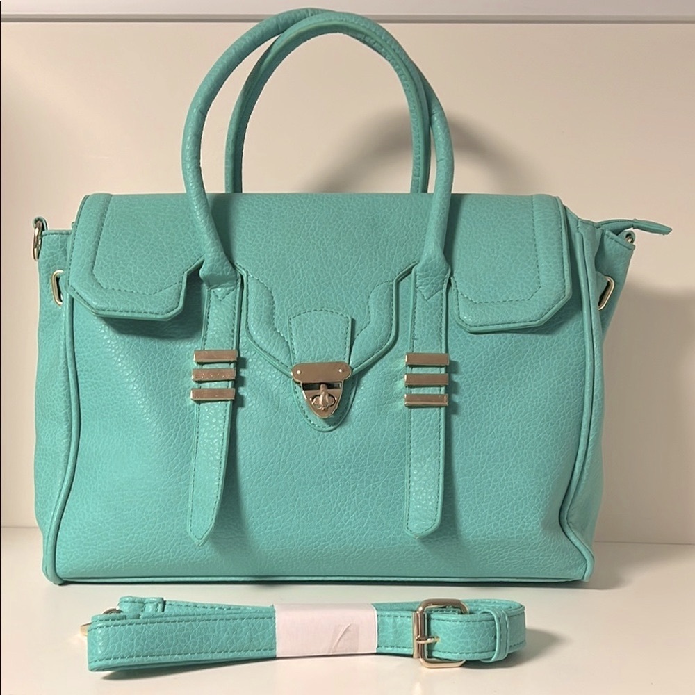 Seafoam Green Handbag with removable strap